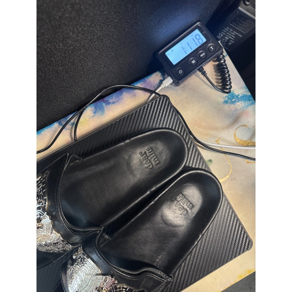 Dear Milu Gypsy Biker Interchangeable Leather Slides 40 Black Boho Australia - Picture 12 of 14